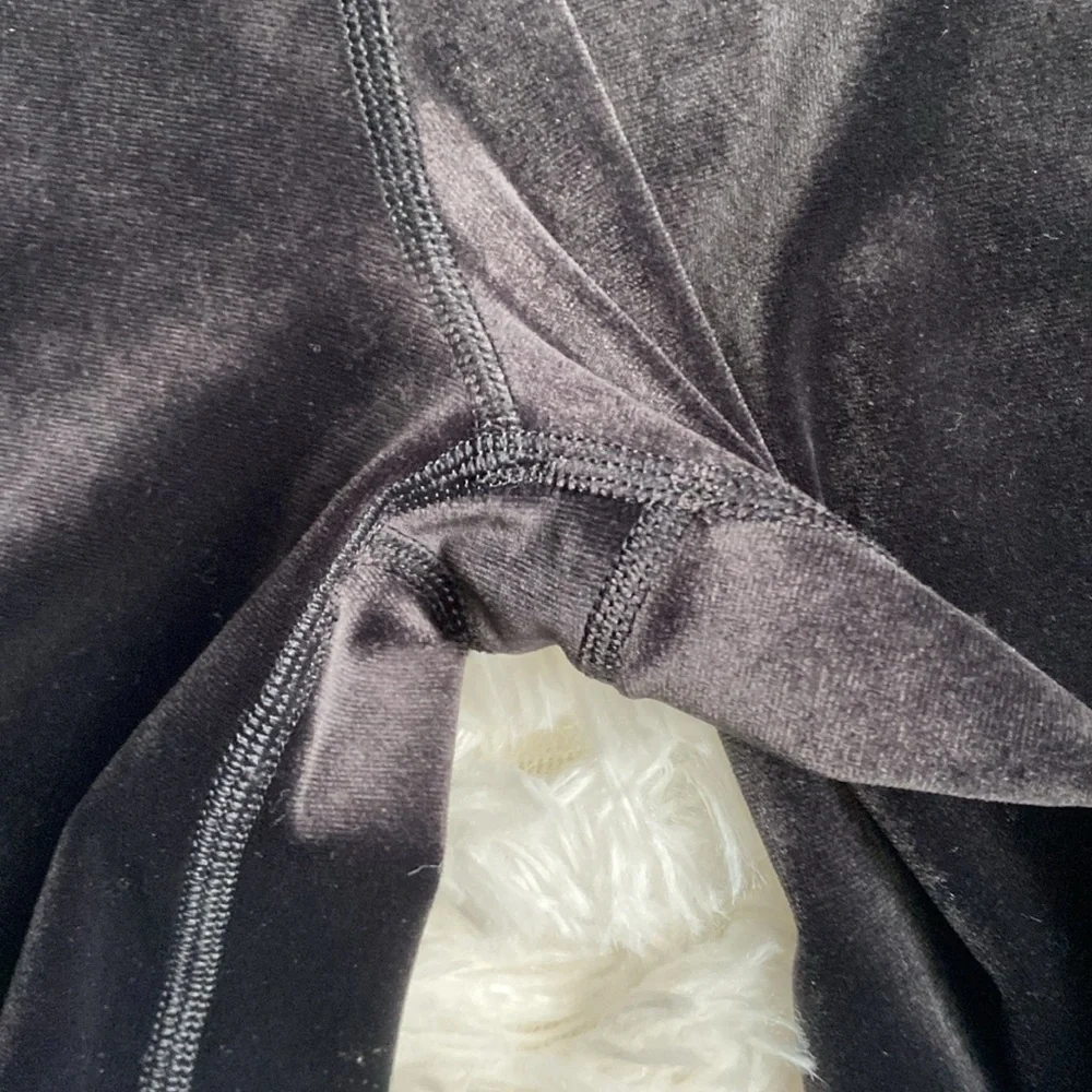 Athleta Elation velvet flare pants size small.  Black. - Picture 3 of 5